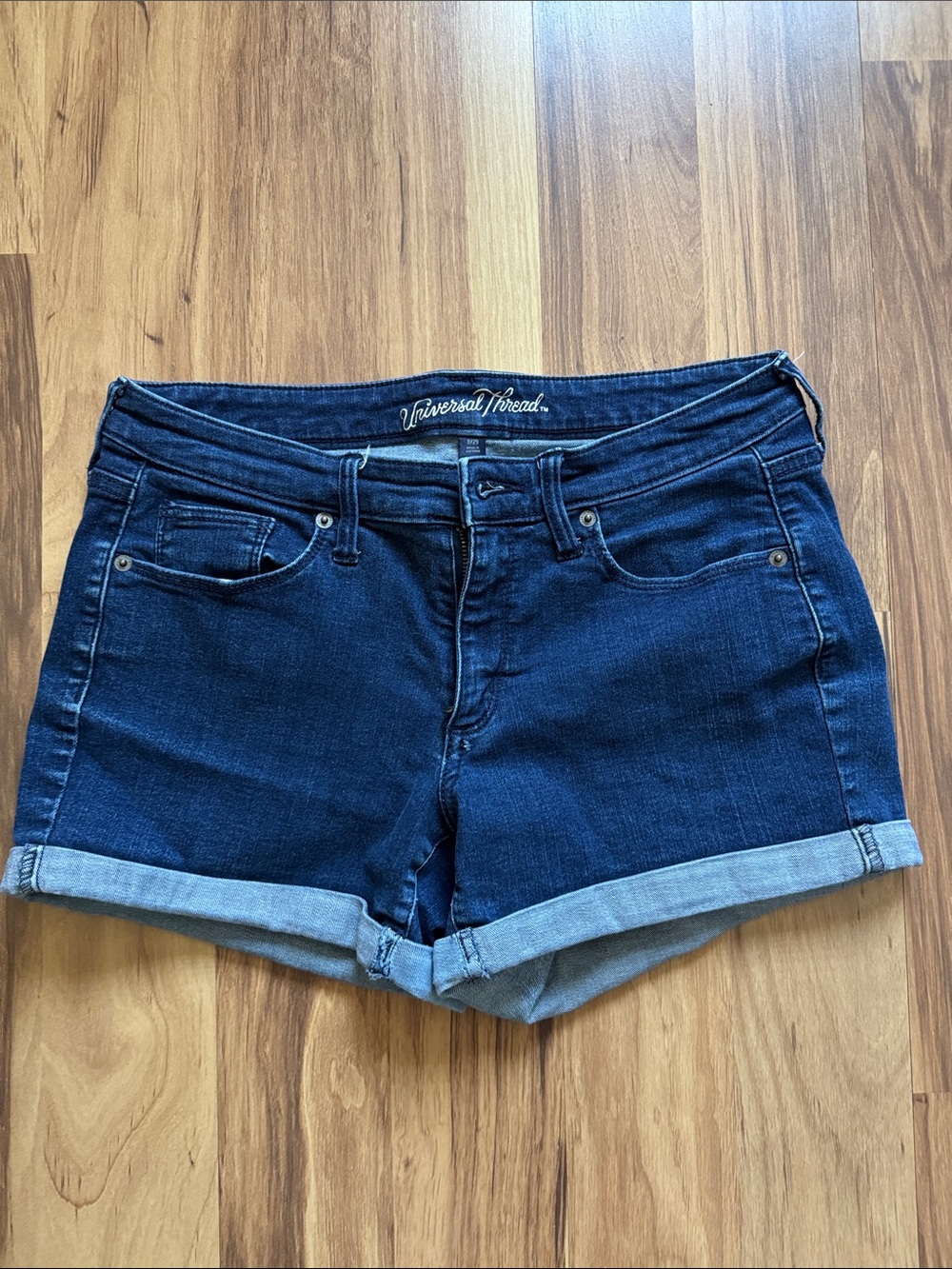 Universal Thread Navy Roll-Cuff Denim Women's Shorts
